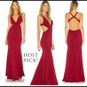 Jay Godfrey Red backless floor length dress